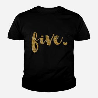 Fifth Birthday Five Year Old Youth T-shirt | Crazezy