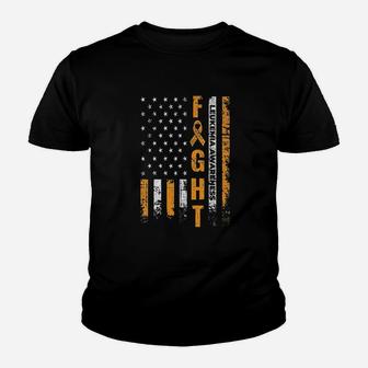 Fight Usa Flag Leukemia Awareness Youth T-shirt | Crazezy