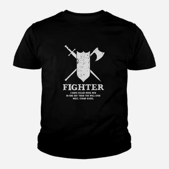 Fighter Gamer Dice Dungeon Dragons Gaming Gift Youth T-shirt | Crazezy