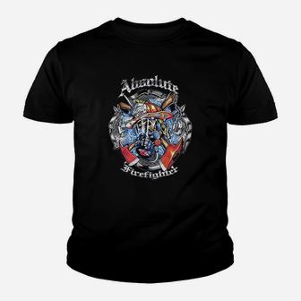 Fire Fighter Fire Honor Service Sacrifice Chrome Badge Youth T-shirt | Crazezy