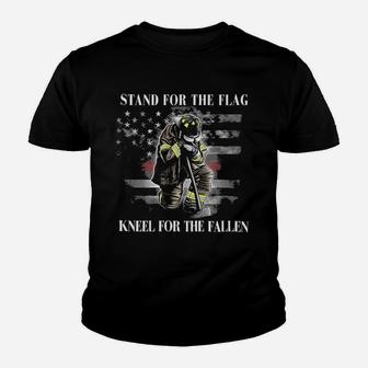 Fire Fighter Firefighter American Flag Thin Red Line Youth T-shirt | Crazezy CA
