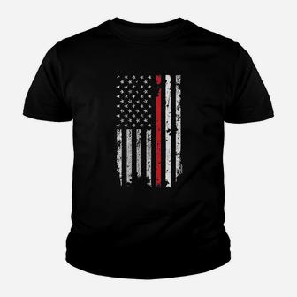 Firefighter American Flag Red Line Stripe Usa Youth T-shirt | Crazezy