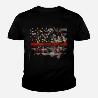 Firefighter American Flag Youth T-shirt | Crazezy AU