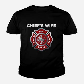 Firefighter Firemans Fire Chief Wife Youth T-shirt | Crazezy UK
