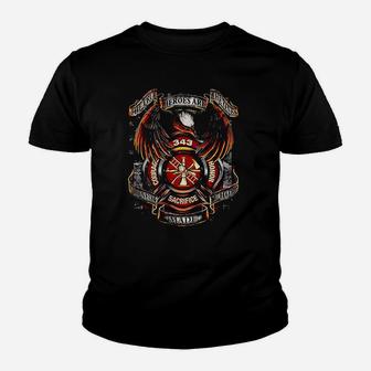 Firefighter Hooded Sweat True Hero Firefighter Youth T-shirt | Crazezy