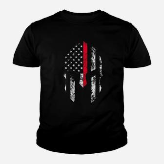 Firefighter Usa Flag Youth T-shirt | Crazezy DE