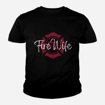 Firefighters Wife Fireman Wife Firefighter Wife Youth T-shirt | Crazezy UK