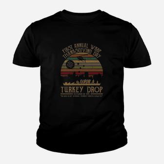 First Annual Wkrp Thanksgiving Day Turkey Drop Vintage Youth T-shirt | Crazezy UK