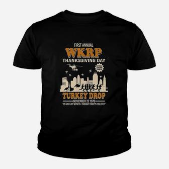 First Annual Wkrp Thanksgiving Day Turkey Drop Youth T-shirt | Crazezy CA
