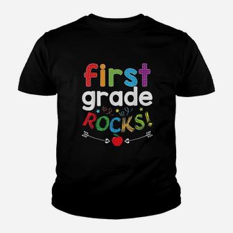 First Grade Rocks Funny 1St Graders N Teachers Youth T-shirt | Crazezy