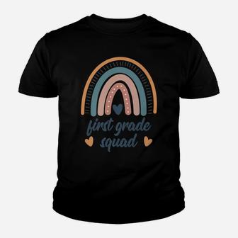 First Grade Squad Cute Funny Boho Rainbow Youth T-shirt | Crazezy