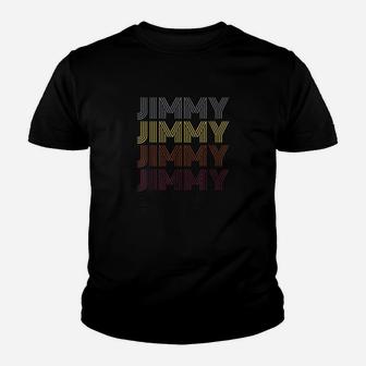 First Name Jimmy Retro Pattern Vintage Style Youth T-shirt | Crazezy AU