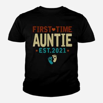 First Time Auntie Pregnancy Announcement Youth T-shirt - Monsterry AU