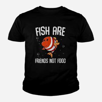 Fish Are Friends Not Food Vegetarian Youth T-shirt | Crazezy DE