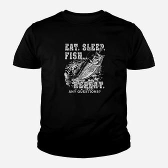 Fishing Eat Sleep Fish Youth T-shirt | Crazezy UK
