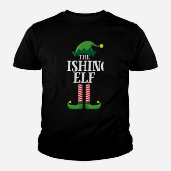 Fishing Elf Matching Family Group Christmas Party Pajama Youth T-shirt | Crazezy DE