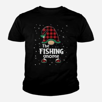 Fishing Gnome Buffalo Plaid Matching Christmas Gift Pajama Sweatshirt Youth T-shirt | Crazezy UK