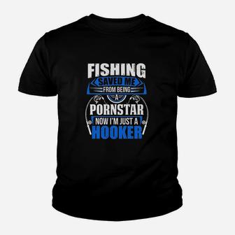 Fishing Saved Me From Being Youth T-shirt | Crazezy