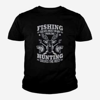 Fishing Solves Most Problems Youth T-shirt | Crazezy
