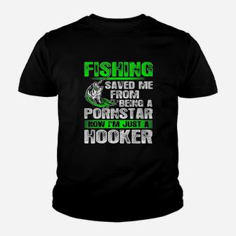 Fishing Top Fishing Saved Me Youth T-shirt | Crazezy