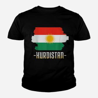 Flag Of Kurdistan Grunge Distressed Design Youth T-shirt - Monsterry DE