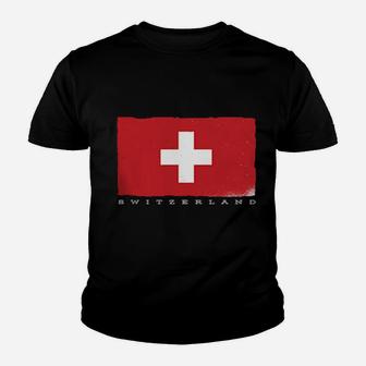 Flag Of Switzerland Grunge Distressed Swiss Design Youth T-shirt - Monsterry DE