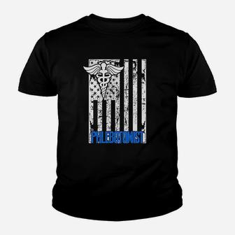 Flag Phlebotomist Youth T-shirt | Crazezy