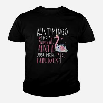 Flamingo Auntimingo Like A Normal Auntie Youth T-shirt | Crazezy