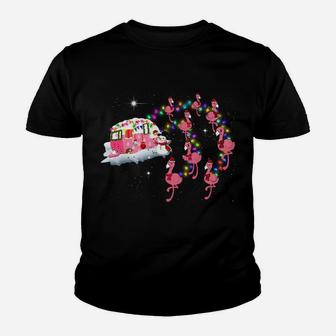 Flamingo Camper Christmas Santa T Shirt Gift For Glamping Sweatshirt Youth T-shirt | Crazezy