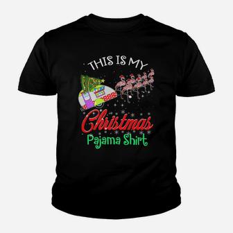 Flamingo Camping Camper This Is My Christmas Pajama Gifts Youth T-shirt | Crazezy UK