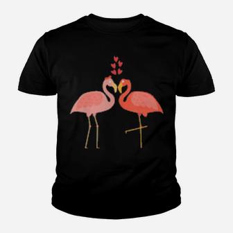 Flamingo Couples Wedding Anniversary Valentines Him Her Youth T-shirt - Monsterry UK
