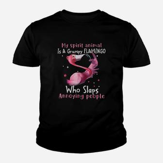 Flamingo Lover My Spirit Animal Is Grumpy Flamingo Youth T-shirt | Crazezy AU