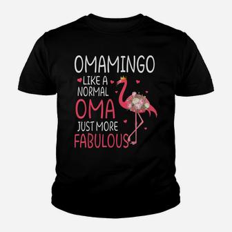 Flamingo Omamingo Like A Normal Oma Floral Funny Grandma Youth T-shirt | Crazezy DE