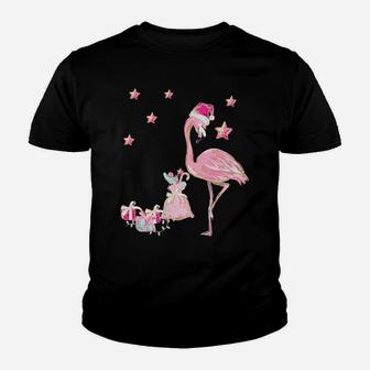 Flamingo Santa Clause Christmas Tee Gift Hawaiian Xmas Gift Sweatshirt Youth T-shirt | Crazezy CA