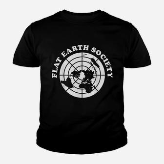 Flat Eath Society Question Everything Flat Earth Believer Youth T-shirt | Crazezy UK