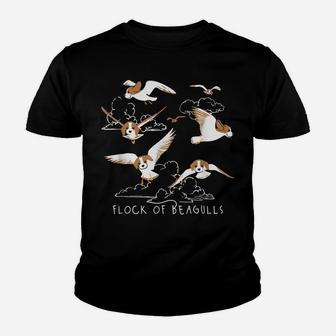 Flock Of Beagulls Beagle With Bird Wings Dog Lover Funny Youth T-shirt | Crazezy DE