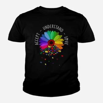 Floral Autism Awareness Daisy Flower For Mom Women Youth T-shirt | Crazezy