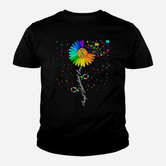 Floral Autism Awareness Daisy Flower For Mom Youth T-shirt - Monsterry
