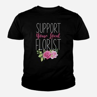Florist Flower Rose Bouquet Floral Designer Quote Youth T-shirt | Crazezy
