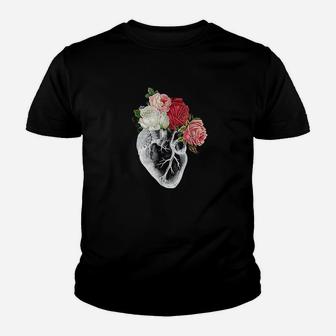 Flower Anatomical Heart Youth T-shirt | Crazezy