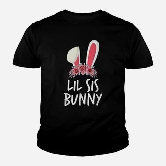 Flower Lil Sis Bunny Ears Easter Matching Outfits Family Youth T-shirt | Crazezy