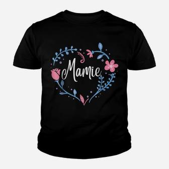 Flower Mamie Grandma Christmas Birthday Gift Tee Youth T-shirt | Crazezy UK