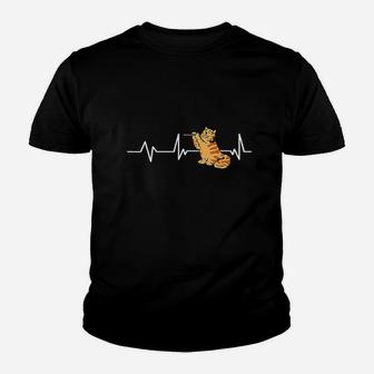 Flute Cat Heartbeat Flute Cat Gift Flute Cat Youth T-shirt | Crazezy UK
