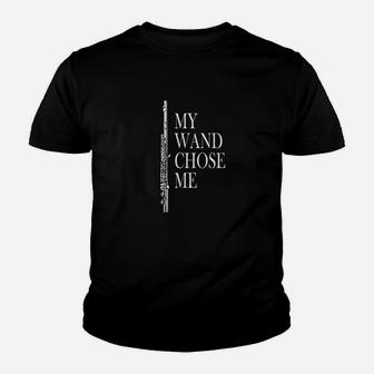 Flute My Wand Chose Me Funny Marching Band Youth T-shirt | Crazezy