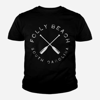 Folly Beach South Carolina Vintage Retro Youth T-shirt | Crazezy DE