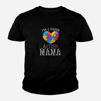 For Autism Nana Cute Puzzle Heart Awareness Youth T-shirt - Monsterry