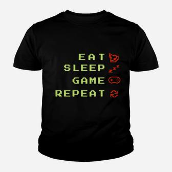 For Gamers Eat, Sleep, Game, Repeat Youth T-shirt - Monsterry DE