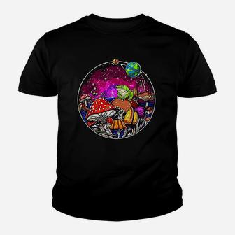 Forest Mushrooms Nature Frog Youth T-shirt | Crazezy