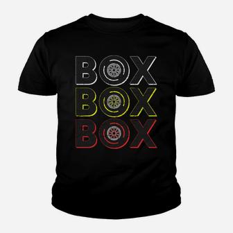 Formula Racing Car Box Box Box Radio Call To Pit Box Vintage Sweatshirt Youth T-shirt | Crazezy