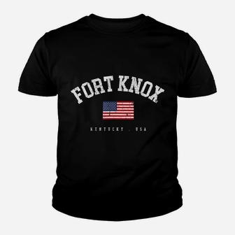Fort Knox Ky Retro American Flag Usa City Name Youth T-shirt | Crazezy UK